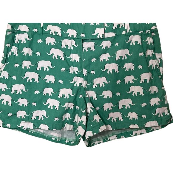Ann Taylor Loft Linen Blend Shorts 8 Rivier Elephant Novelty Beach Coastal Resor - Picture 1 of 11